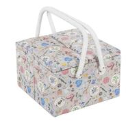 Hobby Gift Scatola Grande per Cucito con Doppio Coperchio e Manico - Cestino Porta Cucito in Cotone con Scomparti per Strumenti e Accessori Creativi - 25 x 25 x 17 cm, Merceria