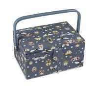 Hobby Gift Esclusiva scatola da cucito media, scatola portaoggetti artigianale, vassoio per accessori, puntaspilli, manico in PVC, 18,5 x 25,5 x 14,5 cm, insetti