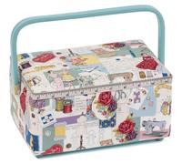 Hobby Gift Sewing Box (M) Maniglia in PVC Sew Retro