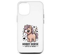 Hobby Horse Artist al lavoro, simpatico cavaliere su pony Custodia per iPhone 12/12 Pro