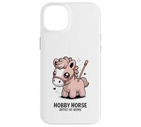 Hobby Horse Artist al lavoro, simpatico cavaliere su pony Custodia per iPhone 14 Plus