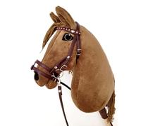 Hobby Horse Big A3 (cavallo su mazzo) con briglia come da immagine (marrone chiaro)
