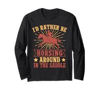 Hobby Horse Rider Rather Be Horsing Around Saddle Cavallo da Maglia a Manica