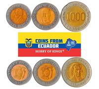 Hobby of Kings Set di 3 Monete dall'Ecuador: 100, 500, 1000 Sucres commemorativi. 1995-1997
