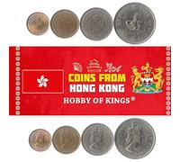 Hobby of Kings Set di 4 Monete da Hong Kong. 1955-1988. 5, 10, 50 centesimi e 1 Dollaro
