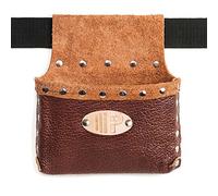 Hobby Piccola - Borsa in Vera Pelle, Colore Marrone, Rivetti Cromati, Cintura Inclusa