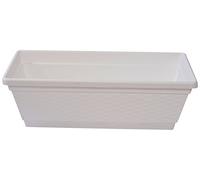 Hobby&Style 5351.0 Balconiera con Decoro Rattan, Bianco, 50x28x18 cm