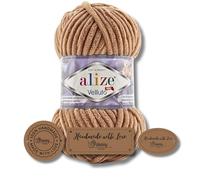 Hobby YARN 3 etichette con Alize Velluto Lana Premium 1 x 100 g come set, lana spessa per uncinetto (429)