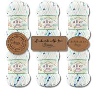 Hobby YARN 3 etichette con Alize Velluto Mini lana Premium 6 x 100 g come set, ciniglia spessa per uncinetto, tinta unita, colore Bulky Amigurumi (6, 8117)