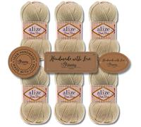 Hobby YARN Alize Baby Best - 3 etichette per etichette con lana Alize Baby Best Premium, 6 x 100 g, in acrilico, per lavorare a maglia e uncinetto (599 - avorio)