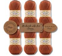 Hobby YARN Alize Baby Best - 3 etichette per etichette con lana Alize Baby Best Premium, 6 x 100 g, in acrilico, tinta unita e batik, per uncinetto e maglia (572 - nocciola)