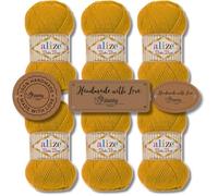 Hobby YARN Alize Baby Best - 3 etichette per etichette con lana Alize Baby Best Premium, 6 x 100 g, in acrilico, per lavorare a maglia e uncinetto (281 - Canary)