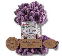 Hobby YARN Alize Puffy - 3 etichette per etichette con lana di alta qualità, 1 x 100 g, in ciniglia, morbido, tinta unita, per bambini, per lavori a maglia (437)