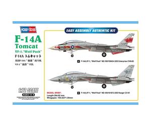 Hobbyboss 80279 F-14a Tomcat VF-1" Wolf Pack Model Kit, Coloured