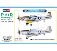 Hobbyboss 85806 1:48-P-51D Mustang IV Fighter,205mm length,236mm width