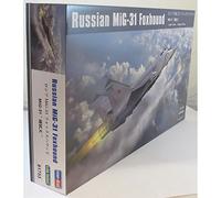 Hobbyboss- Kit Modello in plastica Russian MiG-31 Foxhound, Colore Blu, Rosso, 1:48 Scale, HY81753