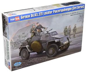 Hobbyboss Scala 1:35 "German SdKfz221 Leichter Panzerspahwagen-Kit per modellismo Serie 3 cm, Colore: Grigio