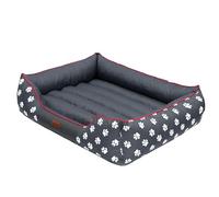 Hobbydog Cuccia per Cani, in Resistente Tessuto Cordura, Taglia L, Grigia con Impronte di Zampe