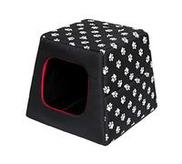 Hobbydog PIRCWL1 R3 Pet Bed Pyramid with Paws, L, Black, 2.5 kg Dog, Nylon, Nero, L