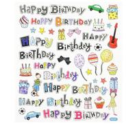 Hobbyfun adesivi con scritta * Happy Birthday * 3452346