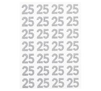 Hobbyfun - Adesivi Glitterati, Numero 25, Argento 11 x 20 cm