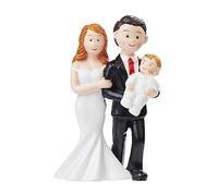 Hobbyfun Figura decorativa per coppia di sposi con bambino, ca. 8 cm