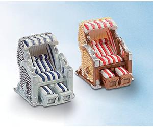 Hobbyfun - Soprammobile a forma di poltrona da spiaggia, 3,5 x 3,5 cm, colore: bianco/blu
