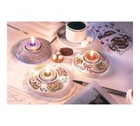 Hobbyfun Stampo con 2 Forme PORTACANDELA FORMINE MOLDS Fiori nastrini per colate di Gesso