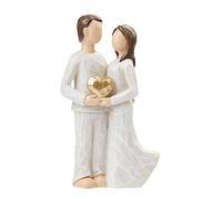 Hobbyfun Statuetta decorativa moderna coppia con cuore, ca. 8,3 cm