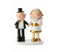 Hobbyfun Statuetta decorativa per matrimoni in oro, 50 anni, 5,5 cm, decorazione per torte, decorazione da tavolo dipinta a mano, per matrimonio dorato, regalo per coppia di sposi, statuetta per