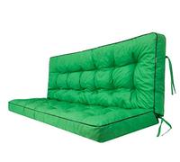 HOBBYGARDEN Cuscino per panca e cuscino da esterno, per panca da giardino, cuscino per pallet e dondolo Hollywood, 140 x 49 cm, schienale 140 x 56 cm, verde