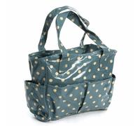 HobbyGift Borsa Per Artigianato In PVC Lucido Con Motivo Spot Blu - Cucito