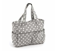 HobbyGift Borsa Per Lavori A Maglia In PVC Opaco - Grigio Pois