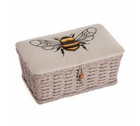 HobbyGift Piccola Scatola Da Cucito In Cesto Intrecciato In Lino A Forma Di Ape