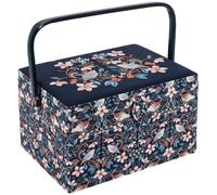 HobbyGift Scatola Da Cucito (L) Ricamata: Fiori E Uccelli - Contenitore - Regalo