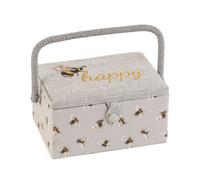 Hobbygift Scatola da Cucito (M) - Ricamato Coperchio - Api - Ape Happy - Mrme \