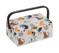 HobbyGift Scatola Da Cucito Piccola Gatti - Storage - Merceria - Ricamo MRSRF665