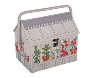 HobbyGift Scatola Da Cucito Ricamata Strawberry Greenhouse Storage Per Sartoria