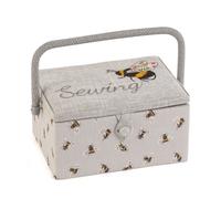 HobbyGift Scatola Per Cucito (M) Con Coperchio Ricamato A Api, Cucito