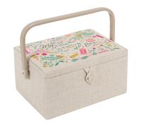 HobbyGift Scatola Per Cucito (M) Ricamata: My Sewing - Vassoio Con Manico