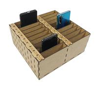 HobbyHold Custodia per cellulare con 20 scomparti numerati - Porta cellulare in legno per aule, formazione e seminari - Scatola portaoggetti per smartphone - Pronta assemblata, organizzatore