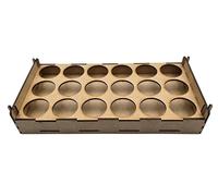 HobbyHold Mensola per modellismo, 18 fori, accessori modellismo, in legno, taglio laser, 35 mm, stazione di pittura ideale per pitture Citadel e Vallejo, supporto