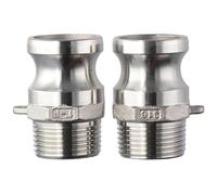 HOBBYIN 2 pezzi da 1 pollice DN25 tipo F in acciaio inossidabile 304 connettore rapido Camlock adattatore filettatura maschio raccordo homebrew, raccordi Camlock tipo F Cam