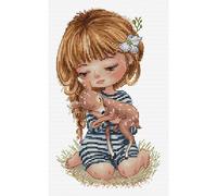 HobbyJobby Kit per punto croce contato "Gli amici vicini", 12x21cm