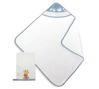 hobbymio.it Accappatoio Neonato da Ricamre a Punto croce con Guanto, Accappatoio con Tela Aida più Manopola, Accappatoio e guanto da Bagno in spugna per neonati (Baby, 08 BLU)