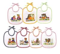 hobbymio.it Confezione da 7 Bavaglini nei giorni della Settimana, Set di 7 Bavette con Laccetti giorni della settimana (05 Rosa)