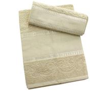hobbymio.it Set Asciugamano con Ospite da ricamare a Punto Croce, Salvietta più Ospite con Tela Aida, Asciugamano bagno 50x100cm più Opite 30x50cm (20 Beige)
