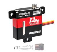 HobbyPark Servo aereo RC con linguette superiori, motore coreless con ingranaggi in metallo, coppia elevata, servo digitale per velivoli radiocomandati (12 kg di altezza bassa)