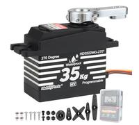 HobbyPark Servos 35 kg impermeabile 270 gradi alta coppia coreless motore in acciaio inox ingranaggi in metallo digitale per auto RC, camion, progetti robot cingolati, Arduino, alta tensione