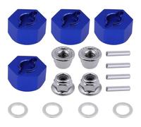 Hobbypark Set di perni esagonali in alluminio anodizzato e dadi di bloccaggio flangiati M4 per Traxxas Slash 2WD 1/10, parti di ricambio 1654 3654 (blu navy)